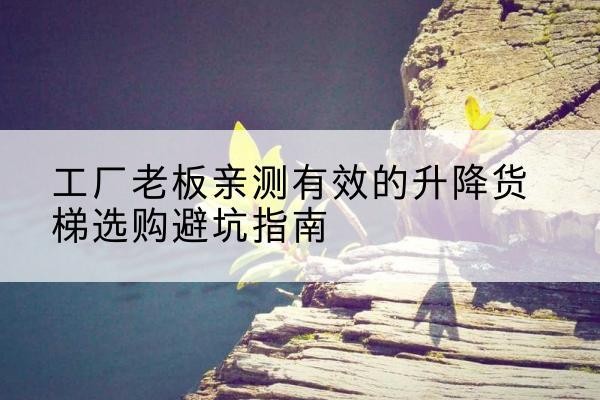 文昌升降货梯怎么选-工厂老板亲测有效的升降货梯选购避坑指南