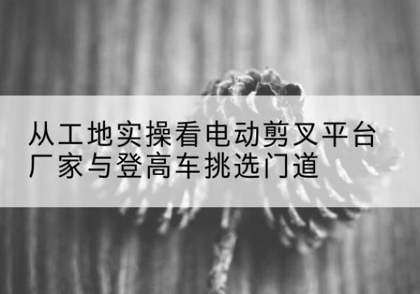 文昌电动剪叉升降平台厂家-从工地实操看电动剪叉平台厂家与登高车挑选门道